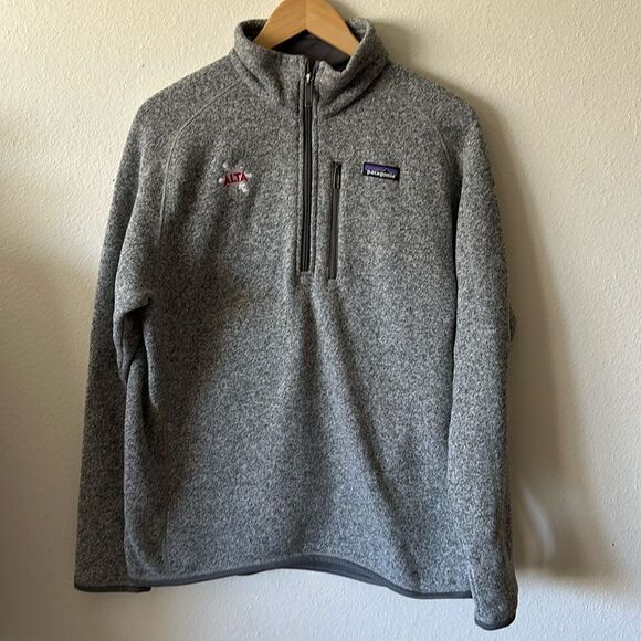 Patagonia sz M men’s 1/2 zip grey Better Sweater fleece pullover great pre owned - Picture 1 of 7